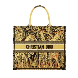Medium Book Tote Animals Embroidered