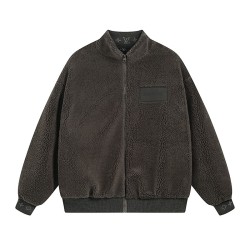 Wool Monogram Zip-Up Jacket