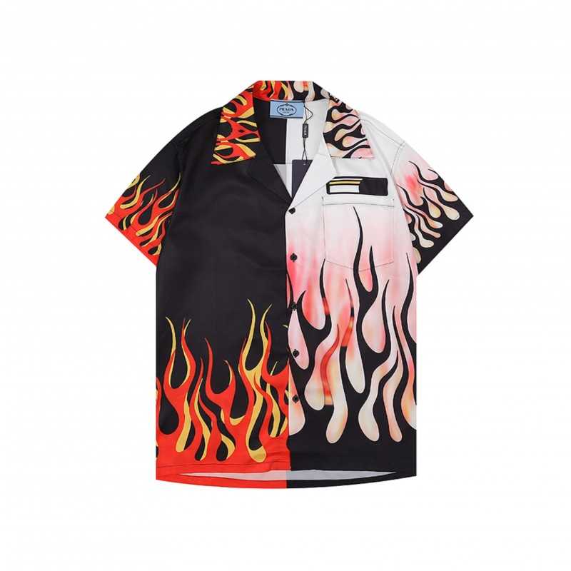 Double Match Flames Print Shirt