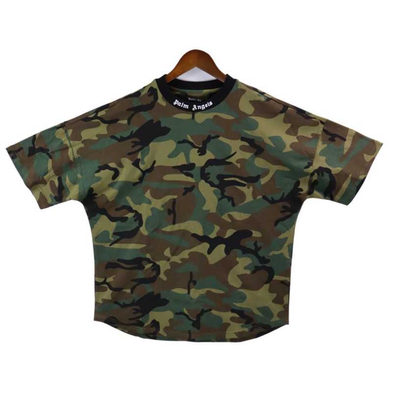Neck Print Camo Logo T-shirt
