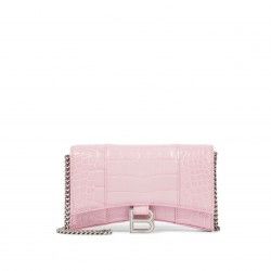 Hourglass Wallet On Chain Croc Embossed