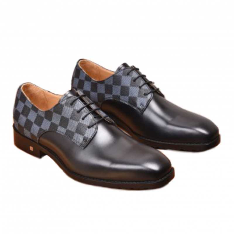Black Leather Damier Loafers (Men's) Black Leather Damier Loafers (Men's)