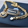 Black Enamel Double Tag Chain Link Necklace