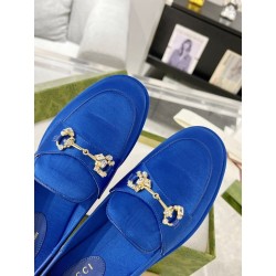 Horsebit Loafer With Crystals In Blue
