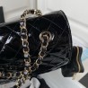 Quilted Patent Leather Small Flap Bag