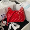Small Hobo Bag In Shiny Crumpled Leather