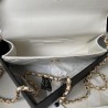 Logo And Pearl Top Handle Quilted Bag