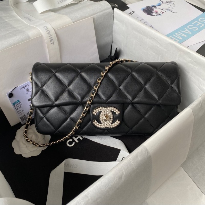 Quilted Pearl CC Flap Clutch