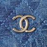 Denim Quilted Camelia Small Vanity Case