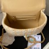 Tweed Crush Top Handle Flap Bag