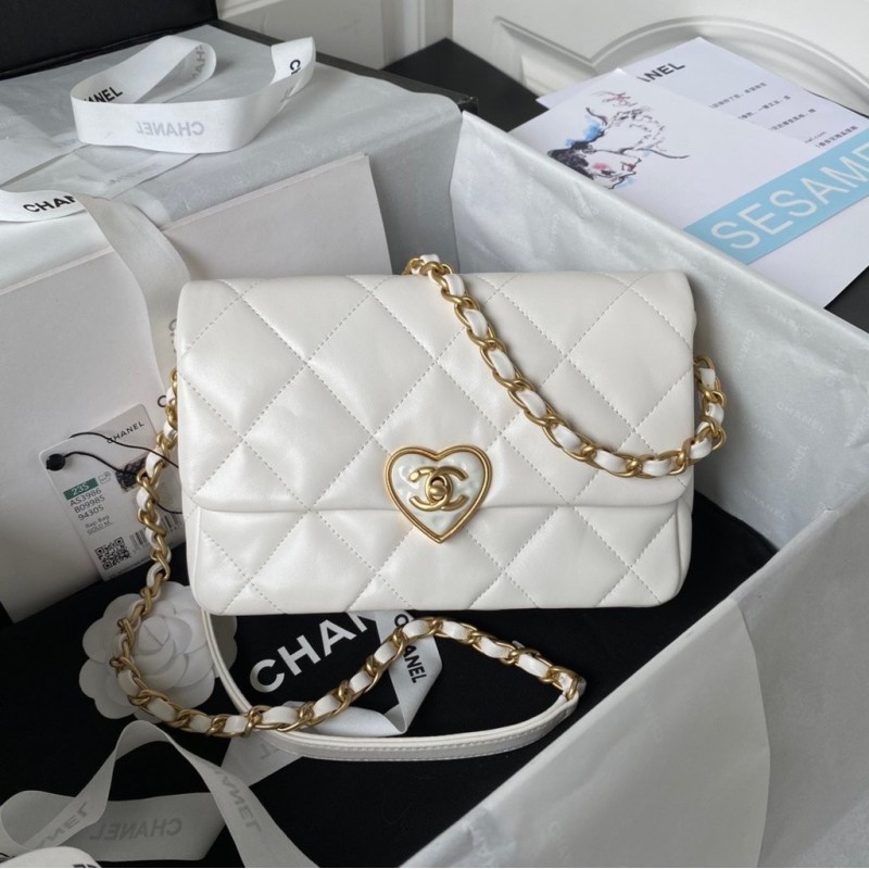 Heart Small Flap Bag Gold Hardware