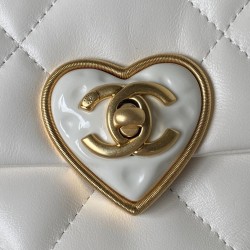 Heart Small Flap Bag Gold Hardware