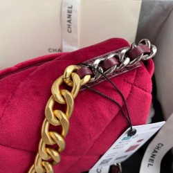Velvet Quilted Medium 19 Flap Bag